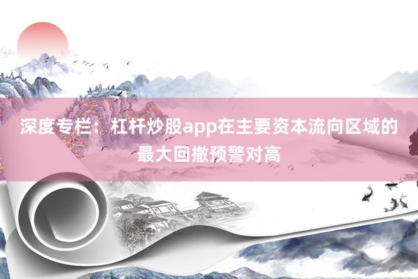 深度专栏：杠杆炒股app在主要资本流向区域的最大回撤预警对高